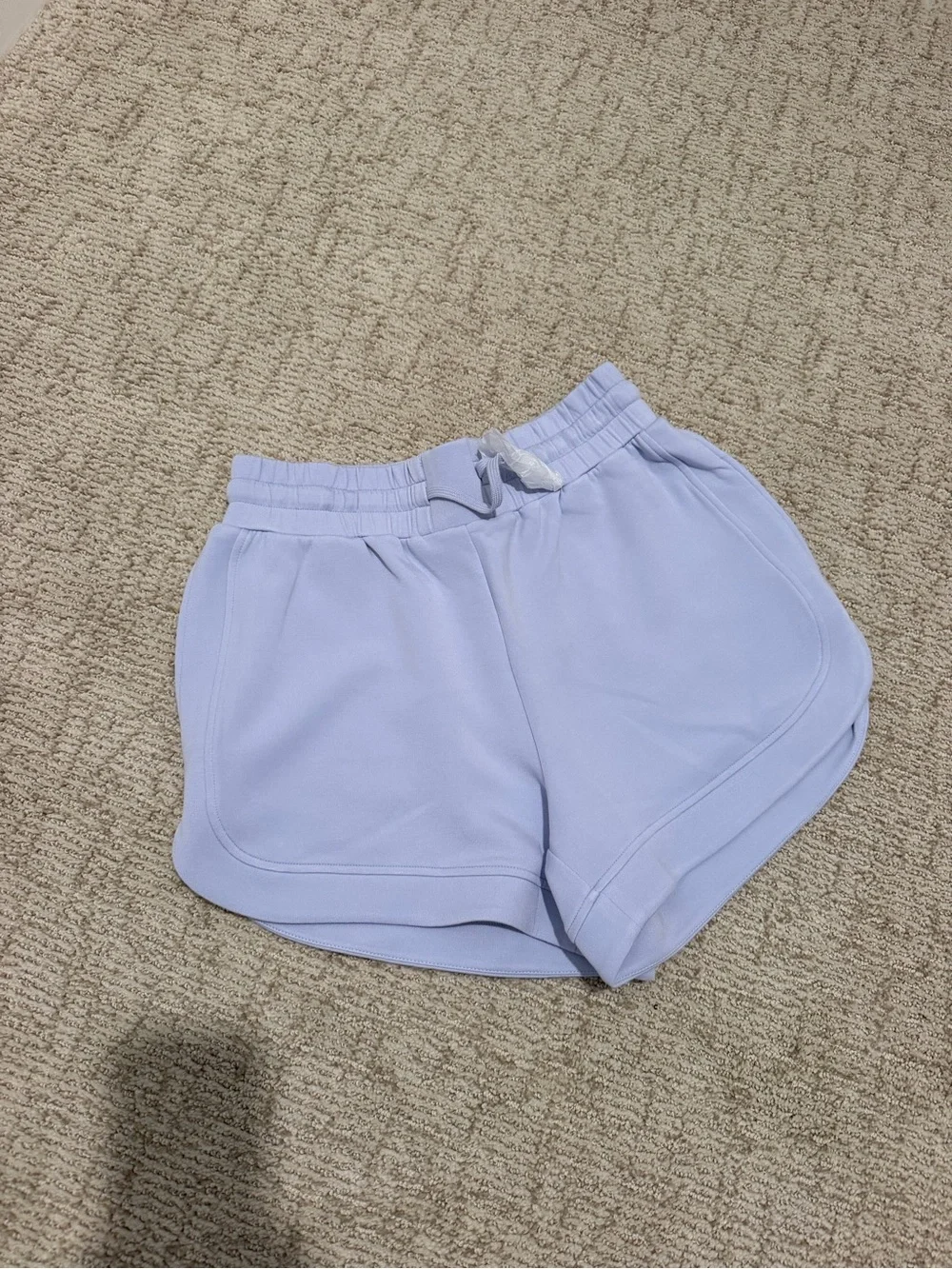 Varley Light Blue Sleeveless Knit Hoodie and Shorts Set
